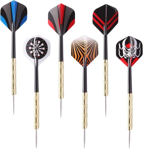 MaxMau 18-Piece Steel Tip Darts Set - Durable Metal Points with PVC Flights for Ultimate Precision