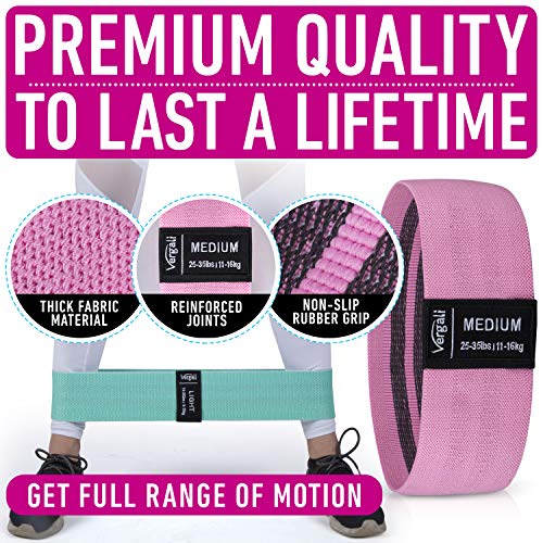 Resistance Bands Set for Booty Workouts - 4 Fabric Exercise Bands