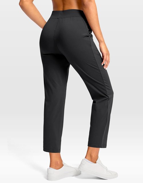 G Gradual Petite Ankle Pants for Women - Stretchy 7/8 Sweatpants with 2 Pockets for Golf & Travel