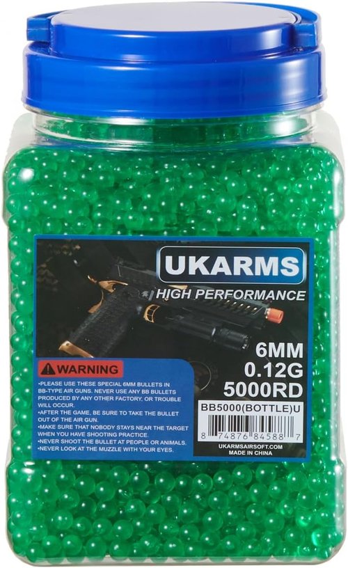 Golden Ball .12-Gram 6mm Airsoft BBs - 5000 Count | High Precision & Color Variety