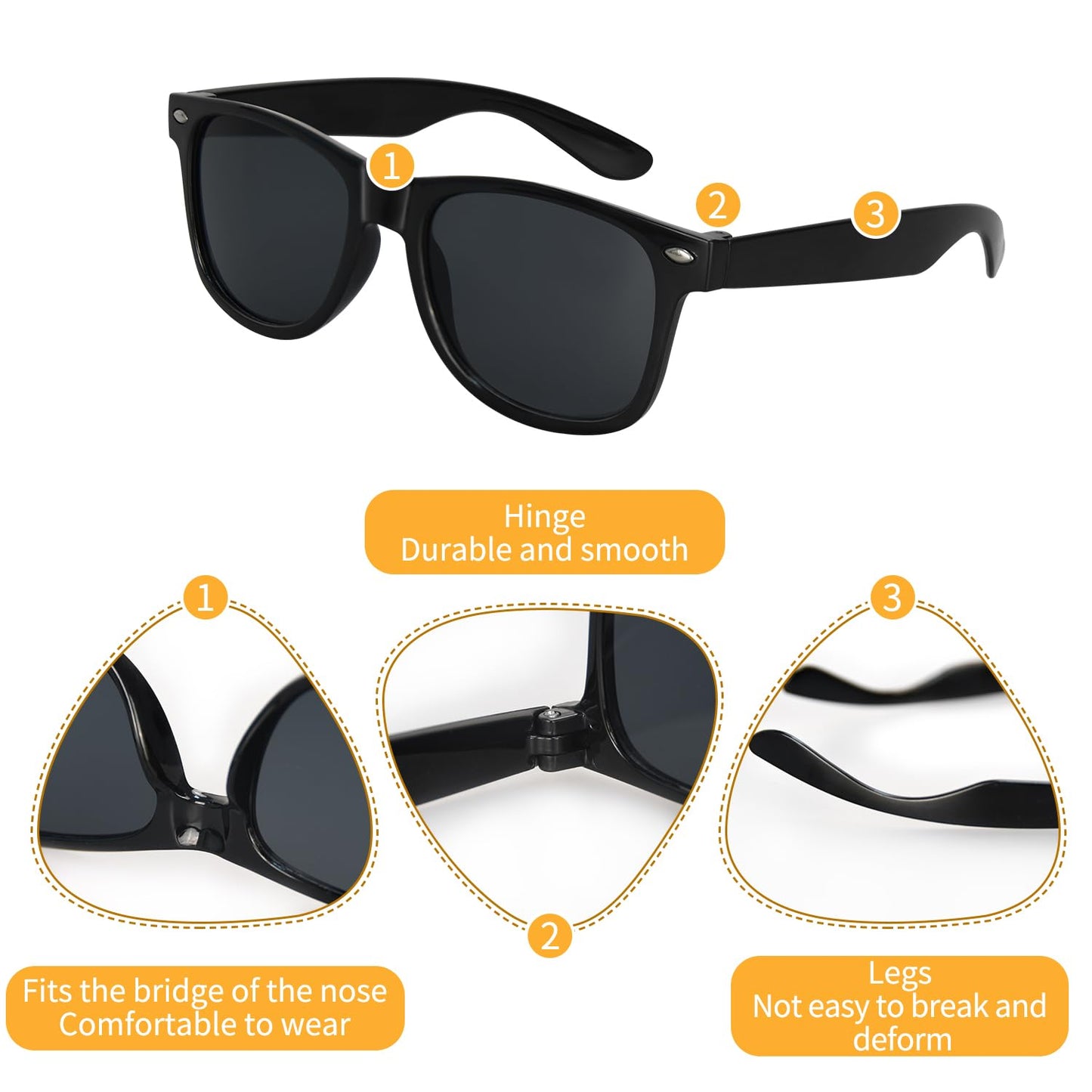 Mdvora 6pcs Kids Sunglasses Set, Toddler Sunglasses, for Outdoor(6pcs)