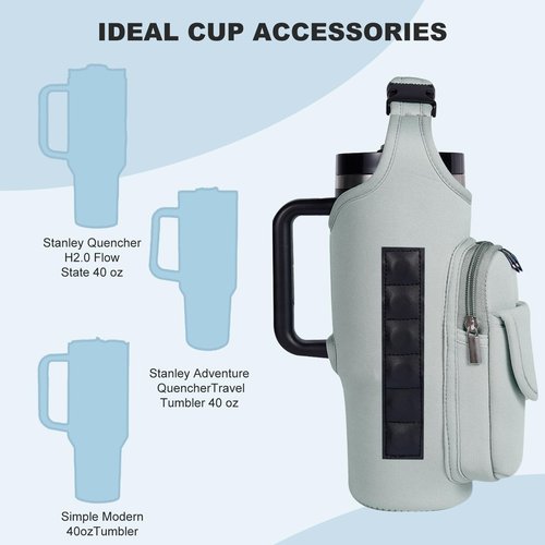 GIMHAI HOME Magnetic Gym Bags for Men & Women – Magnetic Bag Water Bottle Sling Bag for Stanley Cups | Water Bottle Holder with Card Pockets, AirPod Case for Fitness, Hiking, Workouts (Gray)