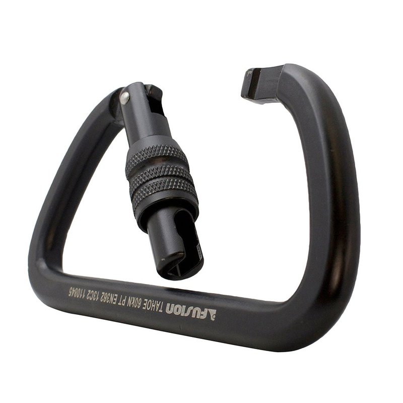 Screw Locking Carabiner 60KN - Fusion Climb® Tahoe - Professional Rock Climbing Carabiner - Heavy Duty Steel Clip - Screw Locking Carabiner for Climbing, Rappelling, D Shaped - UIAA