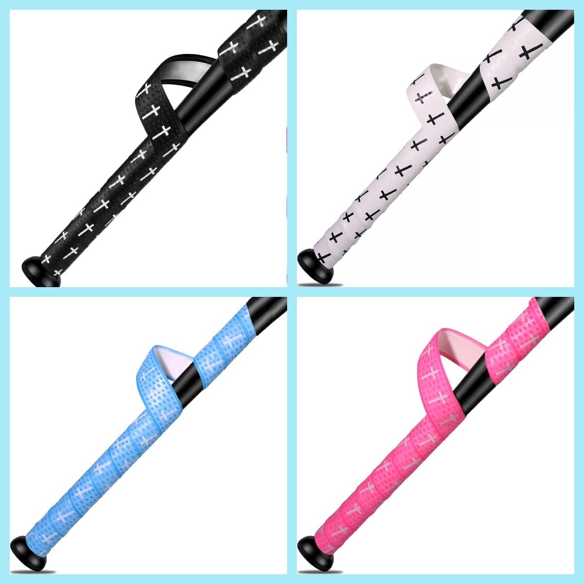 Skiennix Baseball Bat Grip Tape - Non-Slip Softball Wrap | Precut 1.5mm | 2/4/6 Pcs Options