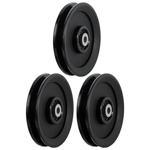 Luwint 4.5 Inch Pulley Wheel, 3 Pack Bearing Pulley Replacement for Cable Machine, Home Gym Equipment, LAT Pulldown, Fitness System (115mm, 10mm Bore)