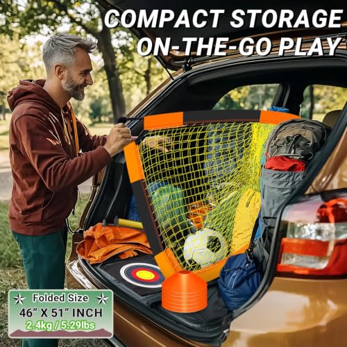 Pro Soccer Goal Set - 7x5 FT & 5x3.6 FT Pop Up Goals, Kids