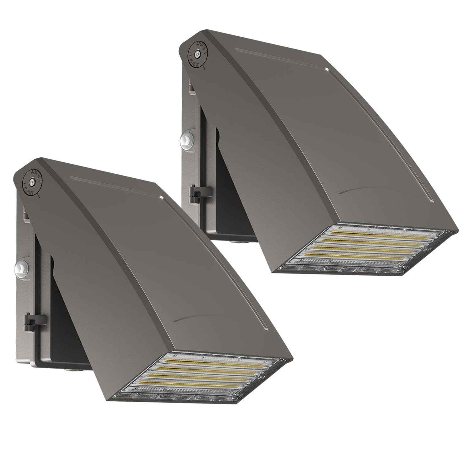 40W LED Wall Pack Light with Dusk to Dawn Photocell, 5600LM, 5000K Daylight, 100-277Vac 90° Adjustable Full Cut-Off Wall Pack, Waterproof Outdoor Security Lighting for Barn Warehouse, UL Listed,2 Pack