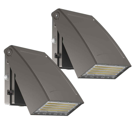 40W LED Wall Pack Light with Dusk to Dawn Photocell, 5600LM, 5000K Daylight, 100-277Vac 90° Adjustable Full Cut-Off Wall Pack, Waterproof Outdoor Security Lighting for Barn Warehouse, UL Listed,2 Pack