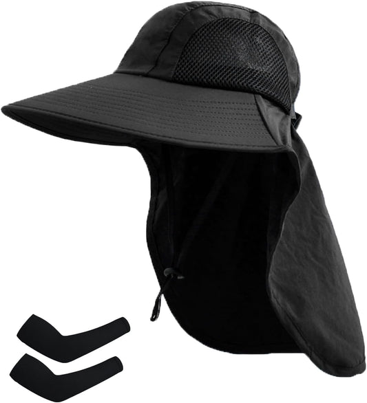 Skiennix Sun Hat - UPF 50+ UV Protection with Neck Flap | Wide Brim for Hiking & Fishing