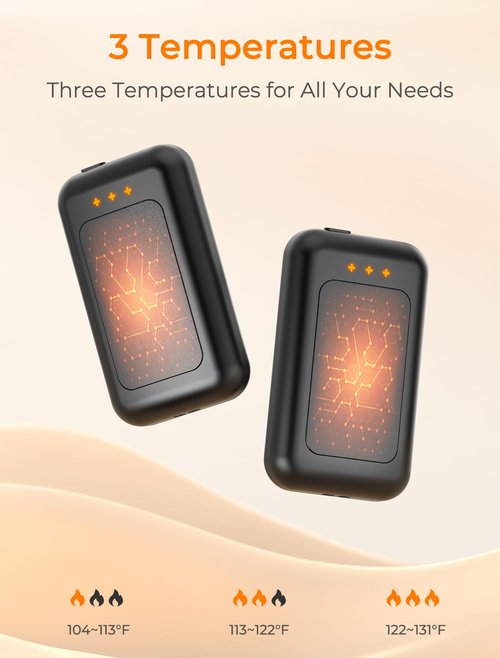 Jerritte Electric Hand Warmers Rechargeable 4 Pack, Rechargeable Hand Warmer, 16 Hrs Portable Hand Warmer for Outdoor Camping Hunting Golf Accessories, Gifts for Women Men Black