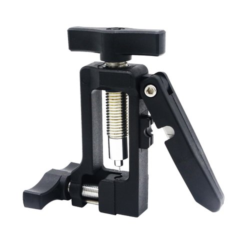 2-in-1 Hose Cutter & Needle Driver Tool for Bicycle Hydraulic Brake Repair, Lightweight Aluminum Alloy with Plastic Handle, MTB Road Bike Oil Line Cutting and Fitting Installation Tool