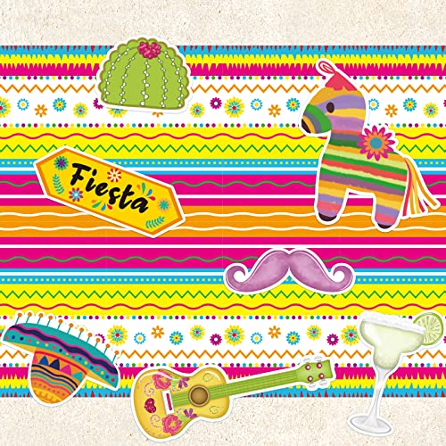 Fiesta Party Tablecloths - 3 Pack Disposable 54x108 Inch
