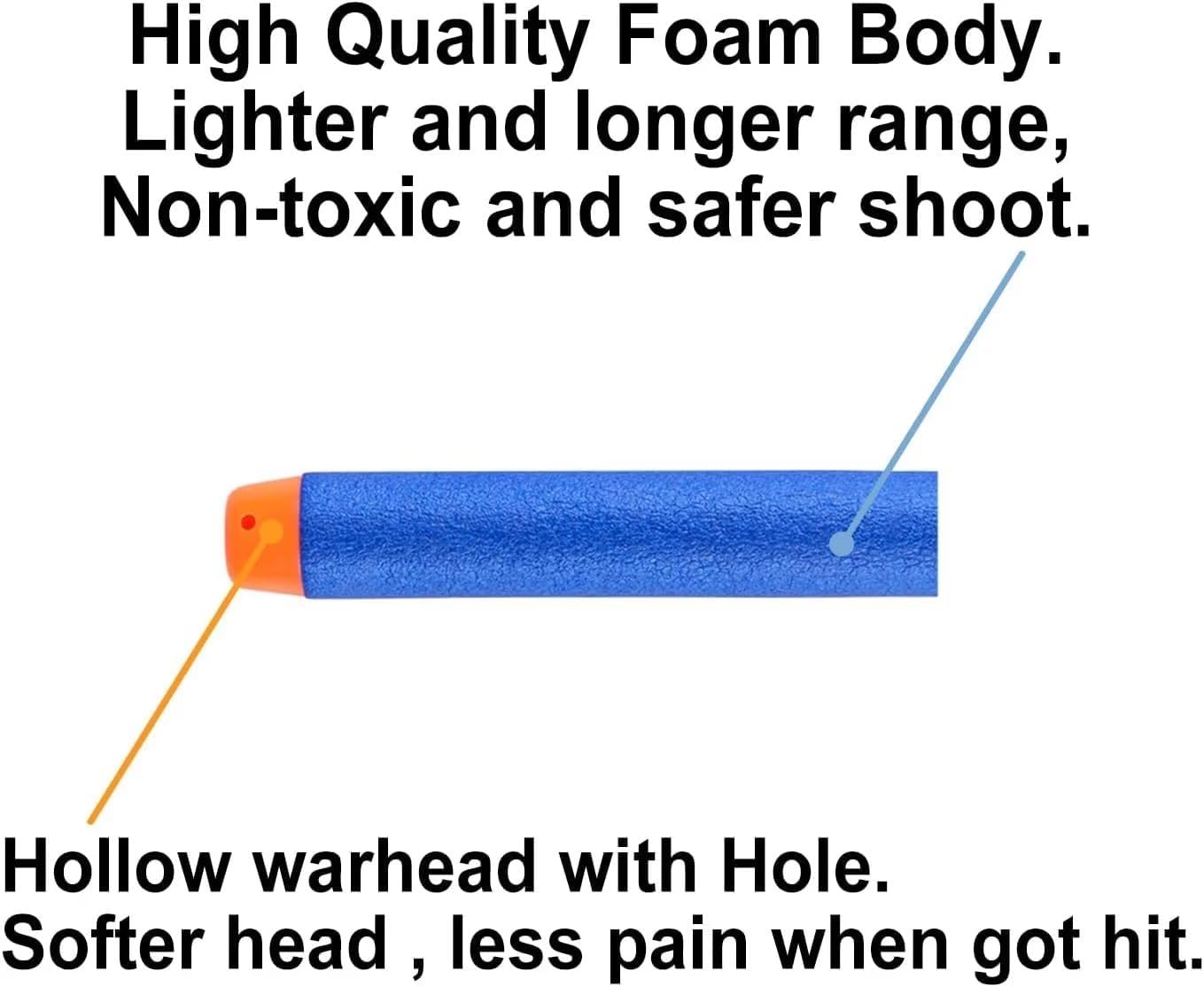 Nerf N-Strike Blaster Dart Bullets - Compatible with All Elite 2.0 Series - 100 Blue Darts