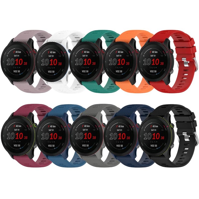 Compatible for Garmin Forerunner 255, 22mm Width Quick Release Silicone Replacement WatchBand Strap for Garmin Forerunner 255/Garmin Vivoactive 4/Garmin Venu 2/Amazfit GTR 4/Galaxy Watch 3 45mm