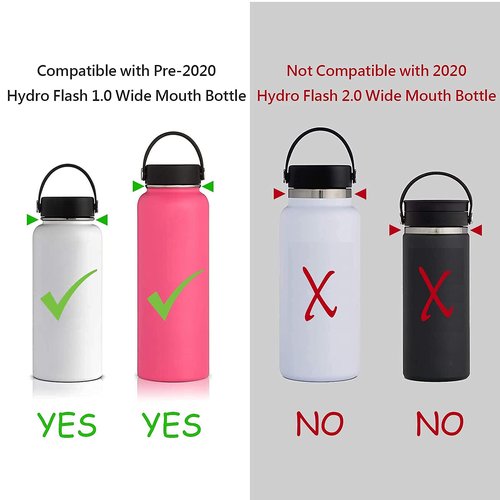 iLVANYA Paracord Handle with Adjustable Shoulder Strap -Compatible with Hydro Flask Wide Mouth Water Bottles -Sports Water Bottle Accessories for Men Women Hiking Travelling Camping (Bright Rainbow)