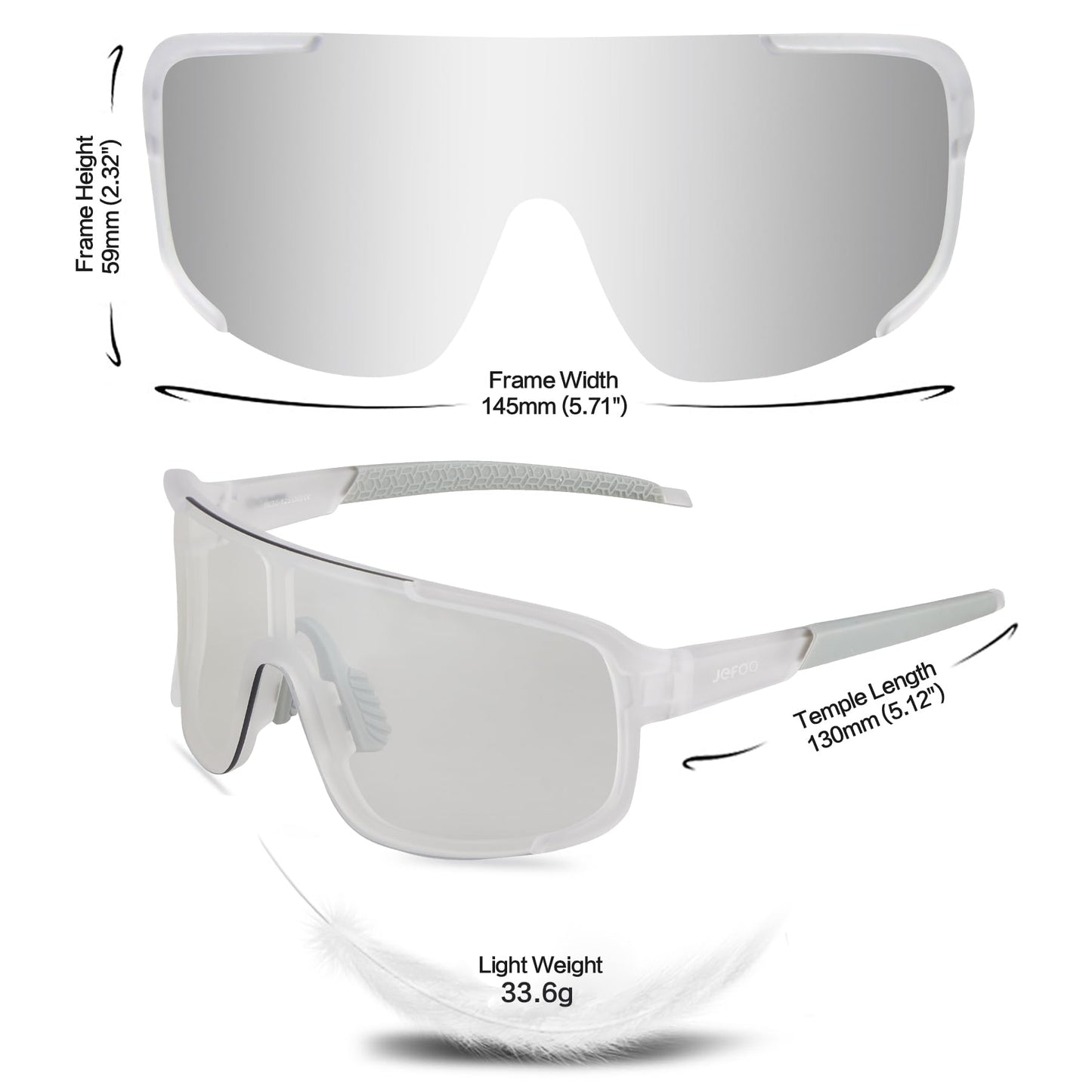 Jefoo Cycling Sunglasses for Women Men UV Protection Running Baseball MTB Biking Shades Sports Glasses