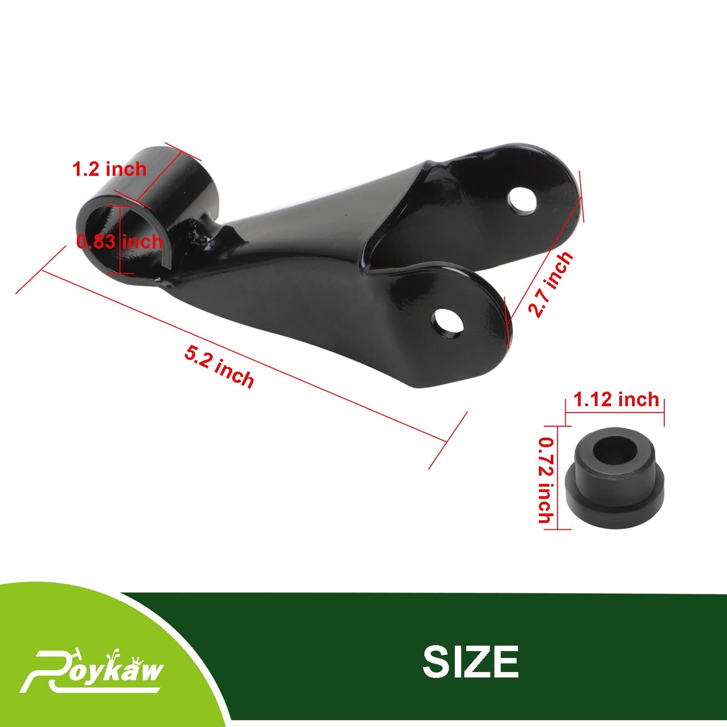 Roykaw Club Car Rear Shackle with Bushing & Sleeves Kit for Precedent 2004-Up Gas & Electric Golf Cart Models, Replaces OEM # 102506201, 102506301, 102506601