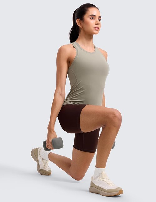 CRZ YOGA Seamless Workout Tank Tops for Women - Breathable Athletic Sleeveless Gym Shirts