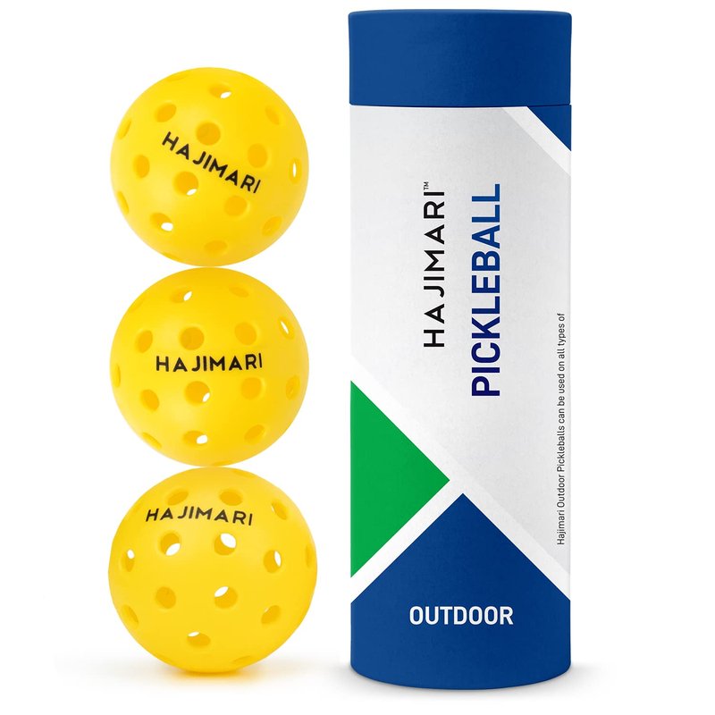 Hajimari Indoor Outdoor Pickleball Balls - 3 Pack 40 Hole USAPA Approved Pickleballs for Indoors and Outdoors, Storage Tube | Beginner and Professional Play | Neon Yellow or Green