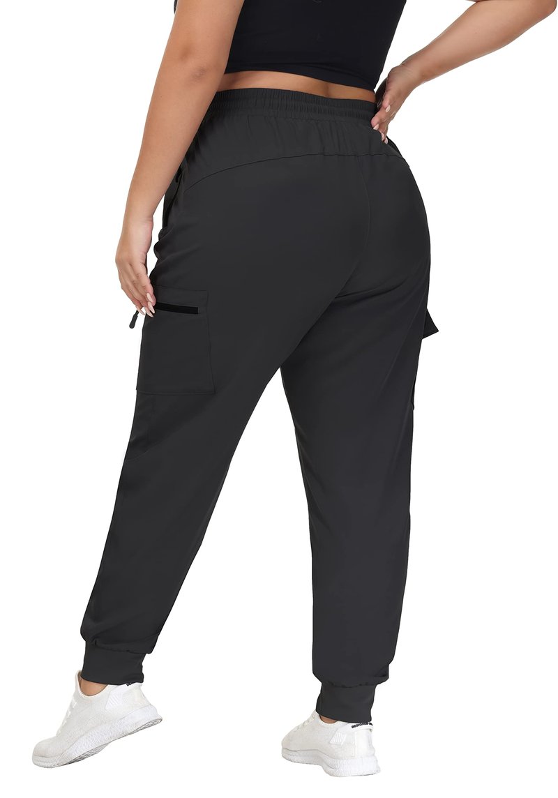 SEKINO Women's Plus Size Cargo Hiking Pants Lightweight Quick Dry Athletic Pants Pockets Black 2X