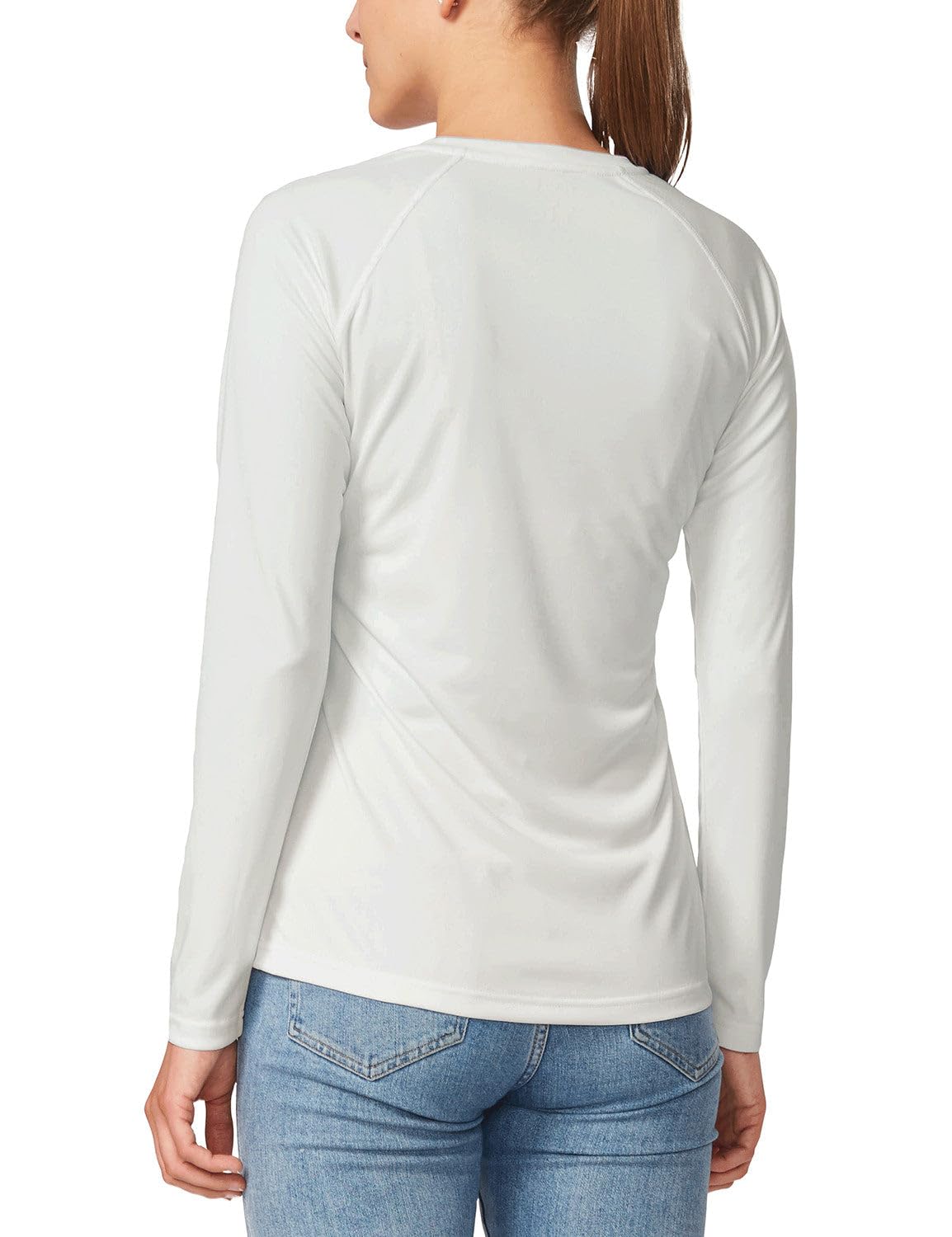 baleaf Womens UPF 50+ Sun Shirts Long Sleeve UV Protection Quick Dry Breathable Lightweight Rash Guard Hiking Workout A01-white S