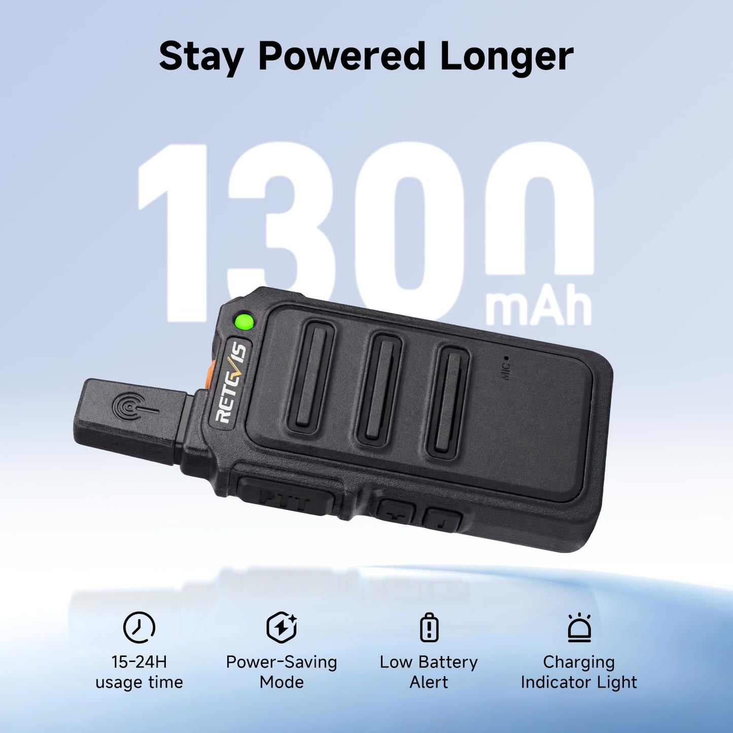 Retevis RT19 Walkie Talkie with Earpiece and Mic, 2 Way Radios Long Range, 1300mAh, VOX Handsfree, Mini, Small, Compact Two Way Radio for Adults Family Outdoor Camping Hiking Agriculture(4 Pack)