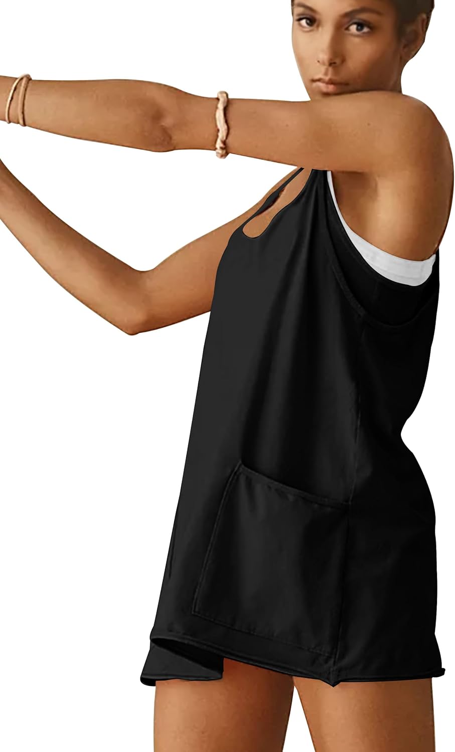 VIUTIL Women's Athletic Dress - Built-In Shorts & Spaghetti Straps | Summer Tennis Mini Dress