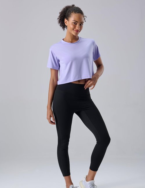 5 Pack: Women's Loose Fit Workout Crop Tops, Athletic Short Sleeve Gym T-Shirts Dry Fit Crew Neck Tees (Set 2, Small)