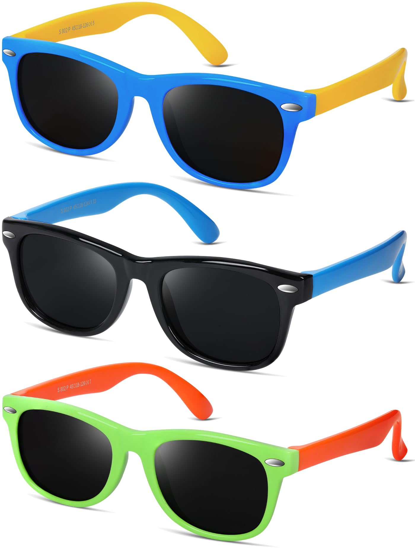 BEALER Kids Polarized Sunglasses for Girls Boys UV Protection Sun Glasses Flexible Rubber TPEE Shades for Children Age 3-9