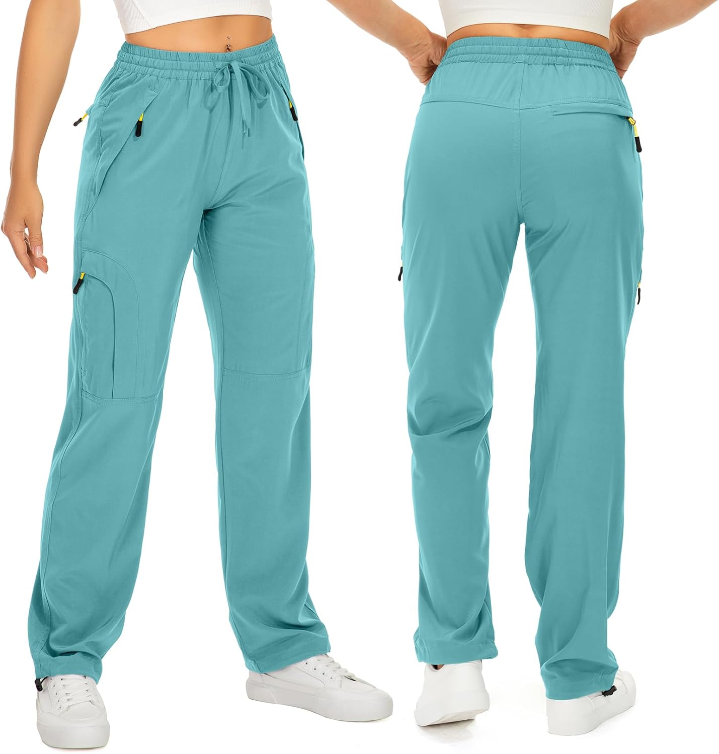 Skiennix Women's Hiking Pants - Quick Dry, Lightweight UPF 50 Travel & Golf Cargo Pants with Zipper Pockets