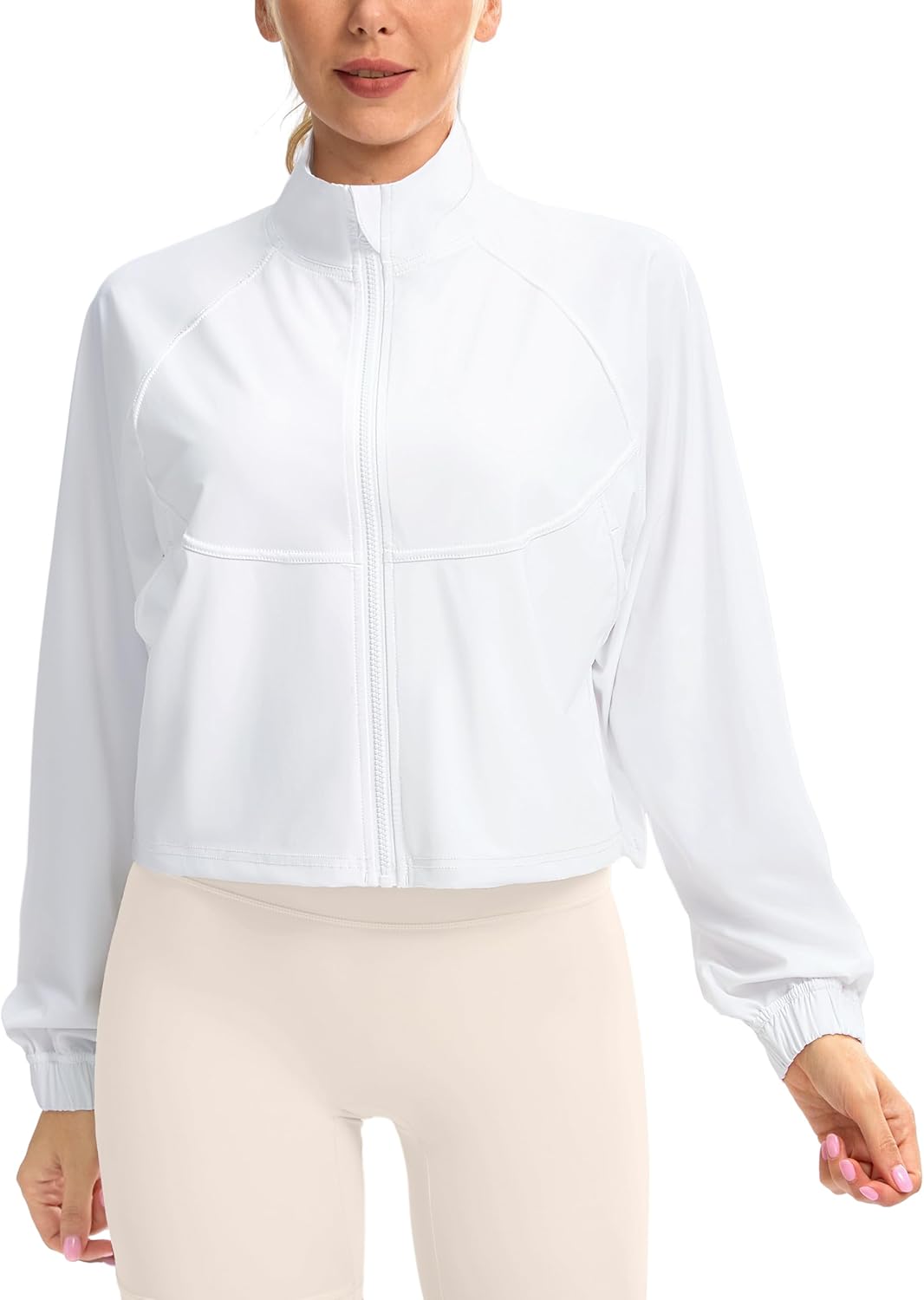 Soothfeel Women's Lightweight Athletic Jacket - UPF 50+ Sun Protection | Zip-Up Cropped Hiking Top