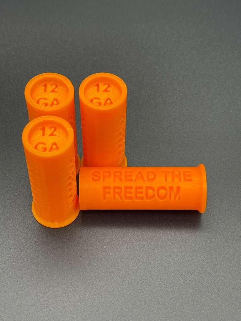TechStudio3D 12-Gauge Dummy Rounds – Durable & Reusable Snap Caps for Safe Dry Practice (Orange – 5 Pack)