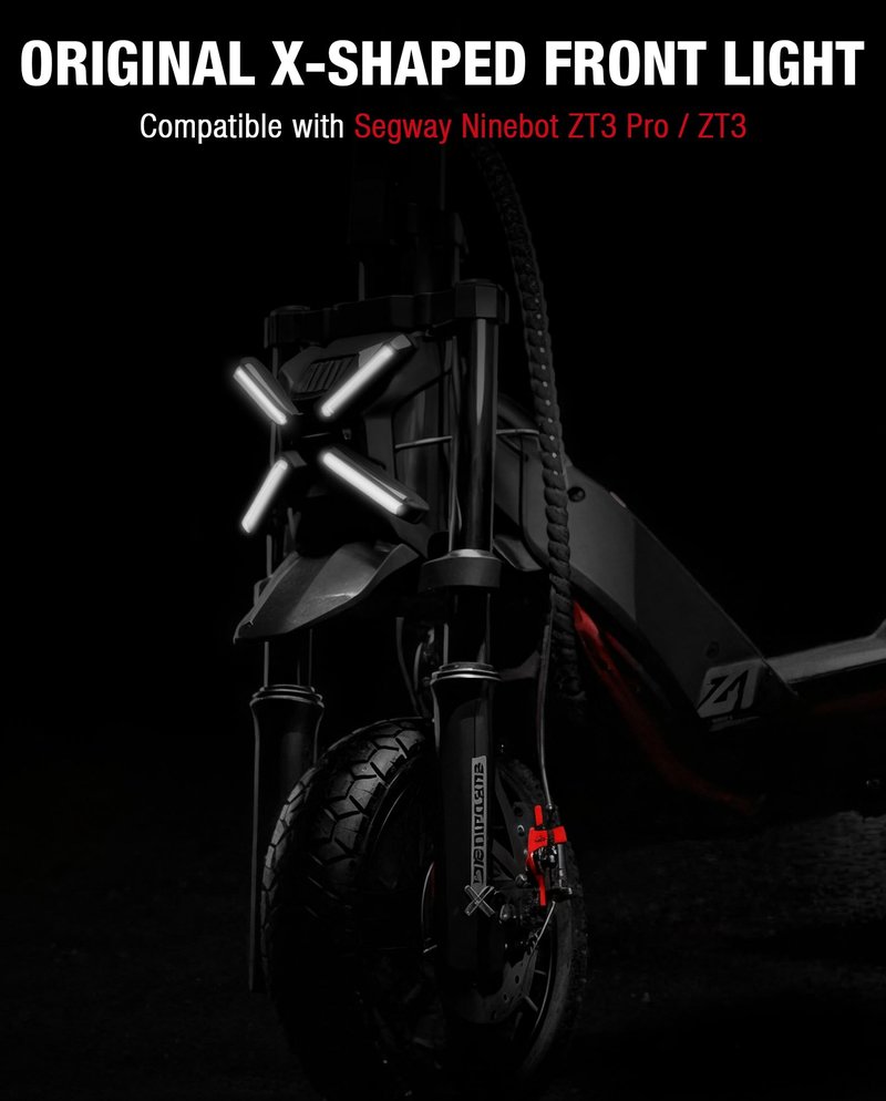 stio Scooter X-type Position Light Compatible with Ninebot by Segway ZT3 Pro Kickscooter X-shaped Front Lamp Super Bright Headlight Replacement ZT3 Original Accessories