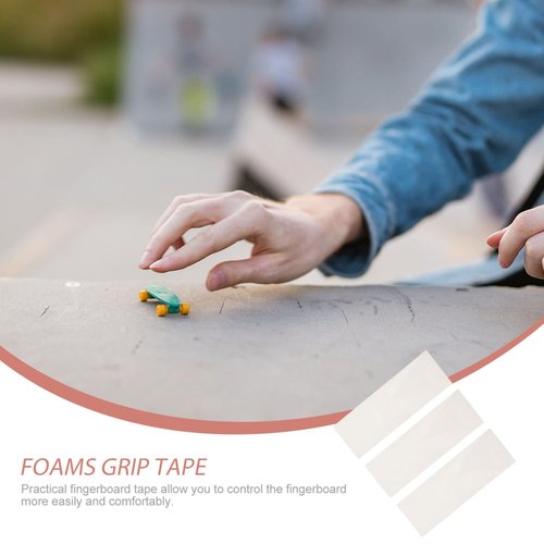 balacoo 3 Sheets Self Adhesive Grip Tape for Fingerboards Transparent Skid Pads with Strong Adhesive Backing Flexible and Elastic Replacement Stickers for Mini Skateboard Decks