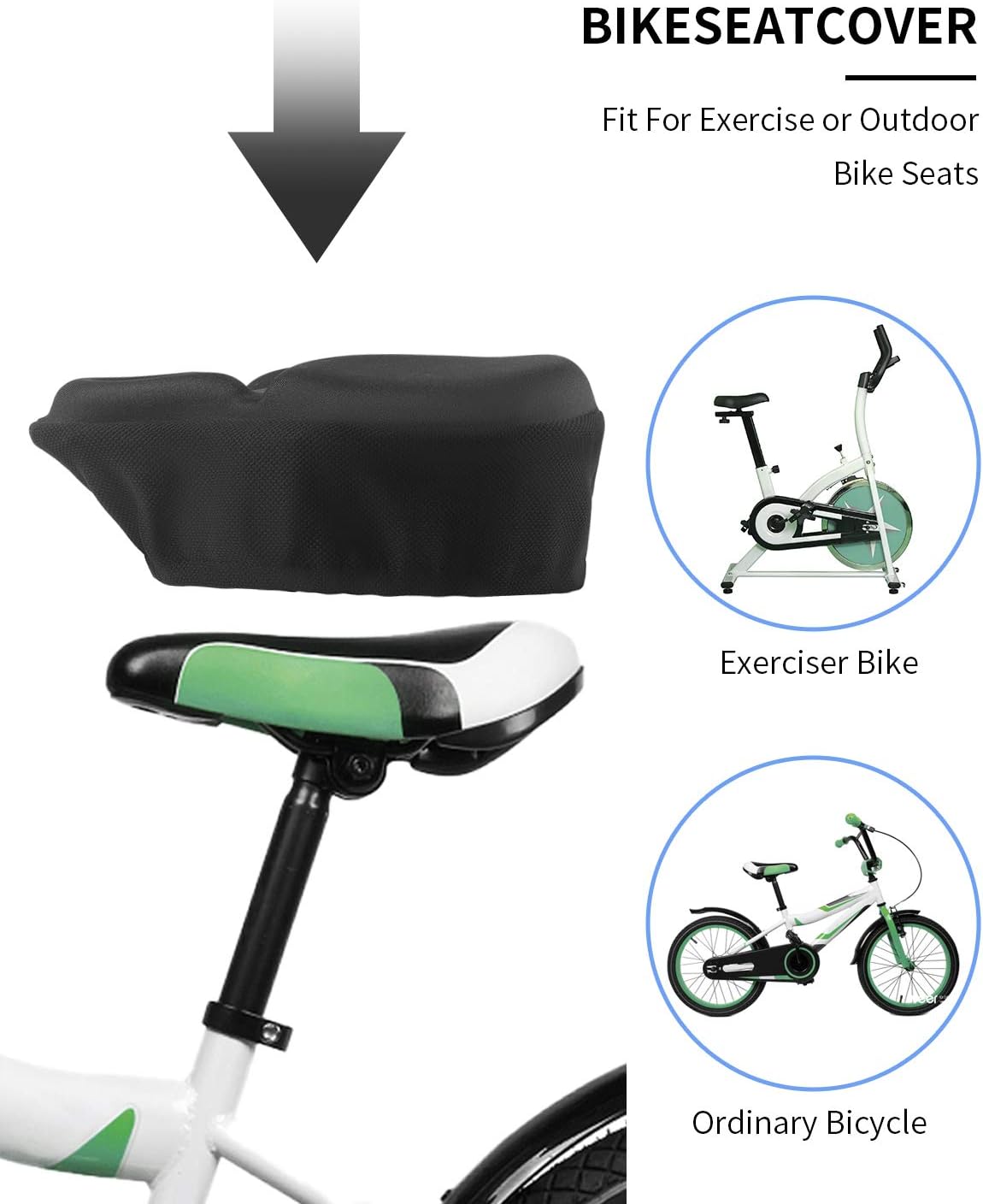 MSDADA Large Gel Bike Seat Cover - Extra Soft Cushion for Men & Women | Fits Indoor & Outdoor Cycling (11.41" x 10.24")