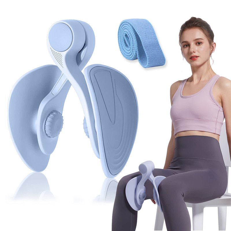 Thigh Exerciser 35lb Pelvic Floor Exercise Devices Inner Thigh Kegel Exerciser Pelvic Floor Muscle Workout Equipment Train for Home Hip Under Desk Exercise Men Women with Band