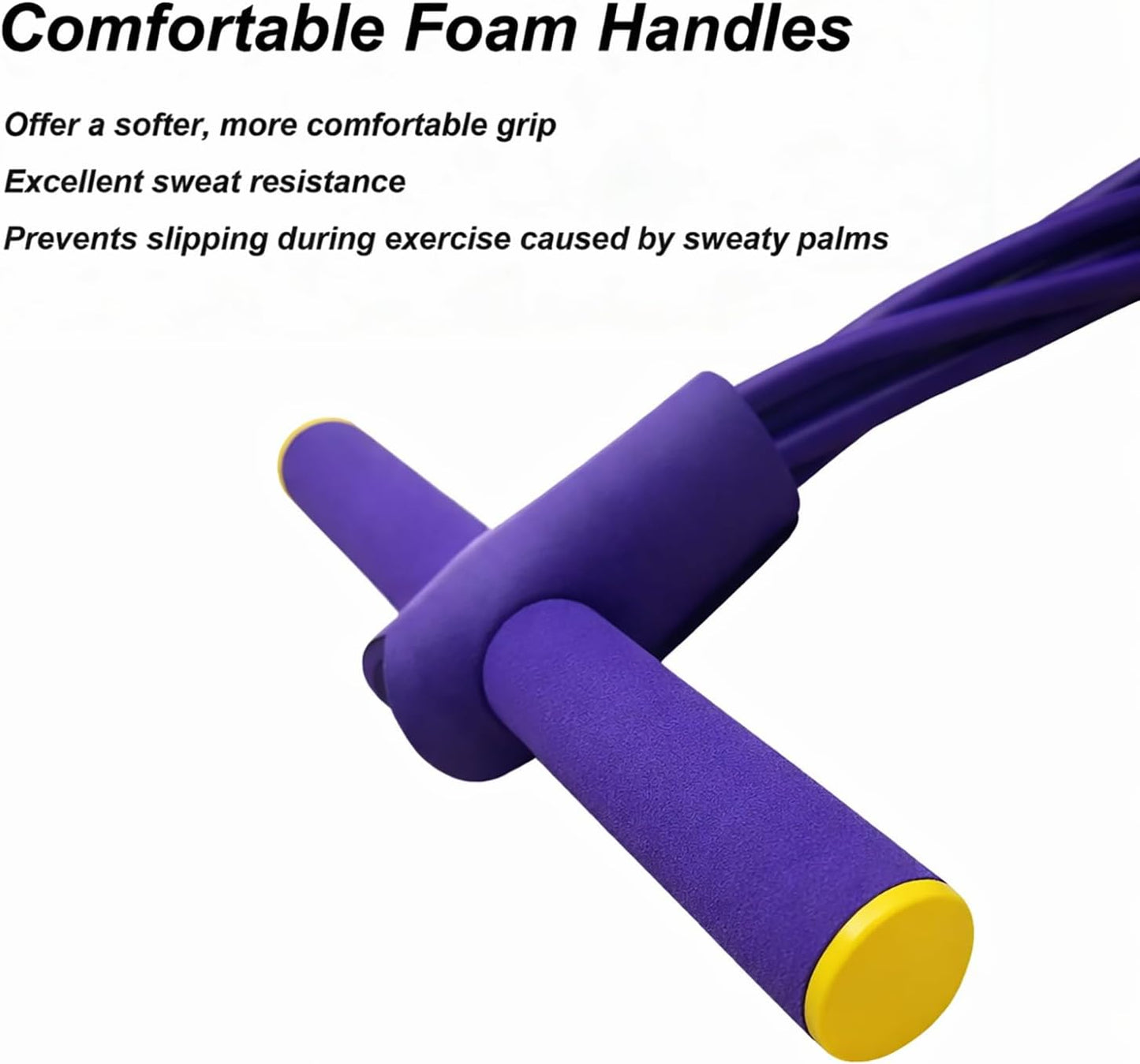 Upgraded Handle Resistance Band - 6 Levels of Tension for Full Body Workouts | Durable & Soft Design