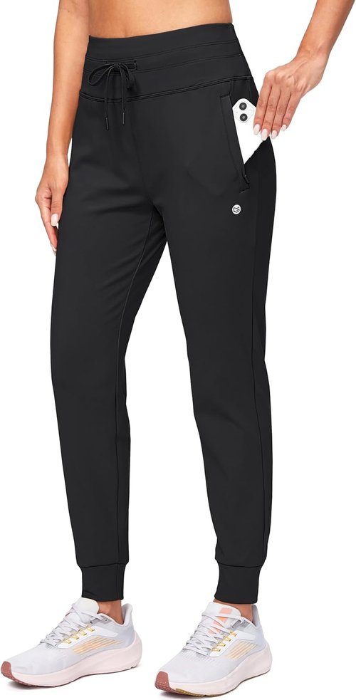 G Gradual Women's Fleece-Lined Joggers - High Waisted, Water Resistant Thermal Sweatpants for Winter | Perfect for Running & Hiking