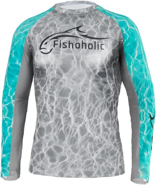 Fishoholic UPF 50 Women's Performance Fishing Shirt - Long Sleeve - Quick-Dry Breathable Sun Protection