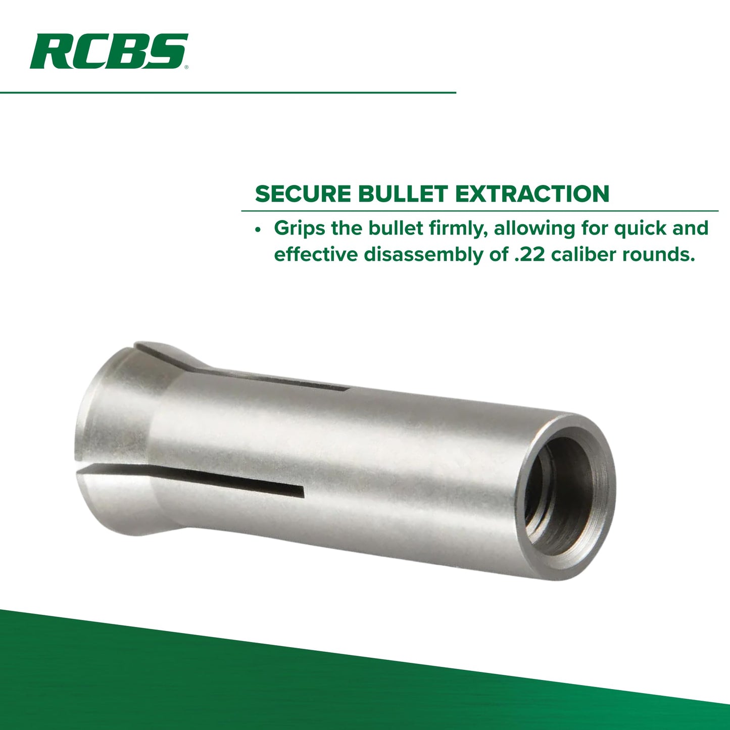 RCBS, Bullet Puller Collet, .22 Caliber, Silver