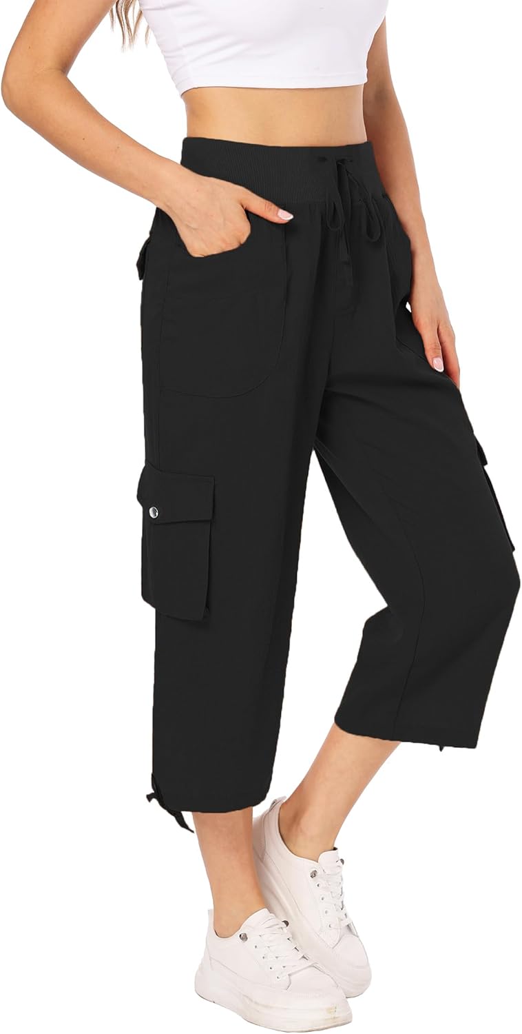 MISS MOLY Women's Cargo Capris - Lightweight Quick-Dry Hiking & Running Pants | Comfortable Fit