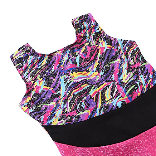 Girls' Gymnastics Leotard with Colorful Ribbon - 4-5T