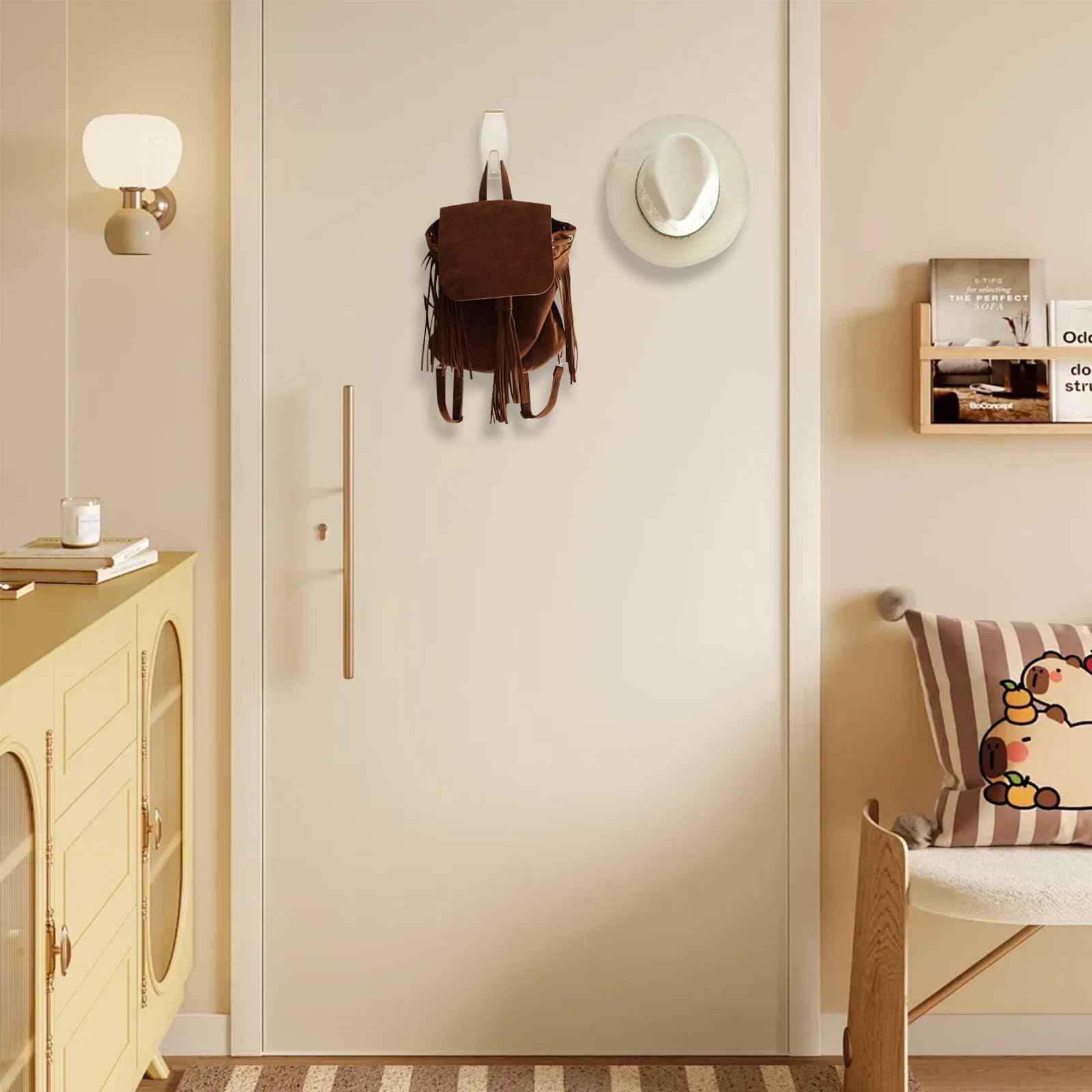 sankaragi 30 Large Hooks+36 Strips, Clear Utility Hooks with Removable Strips Damage-Free, Wall Hooks Heavy Duty for Hanging Home Decor, Value Pack