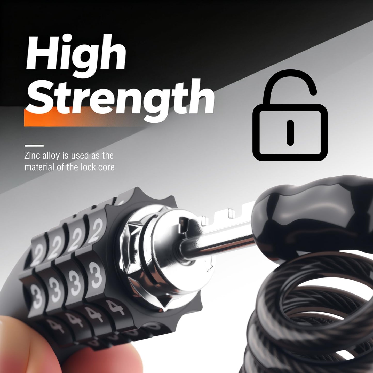 Motorcycle Helmet Lock with Retractable Cable & 4-Digit Combination,Anti Theft Bike Locks for Helmets Fit Through Small Holes,Lightweight Helmet Lock Motorcycle Accessories