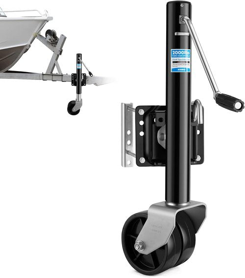 Kohree 2000 lbs Trailer Jack - Heavy Duty Dual Wheel Swivel for RV & Boat | 11" Lift, Black