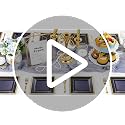 Blue and Gold 6-Inch Square Disposable Dessert Plates with Forks - 100 pcs - Wedding & Party