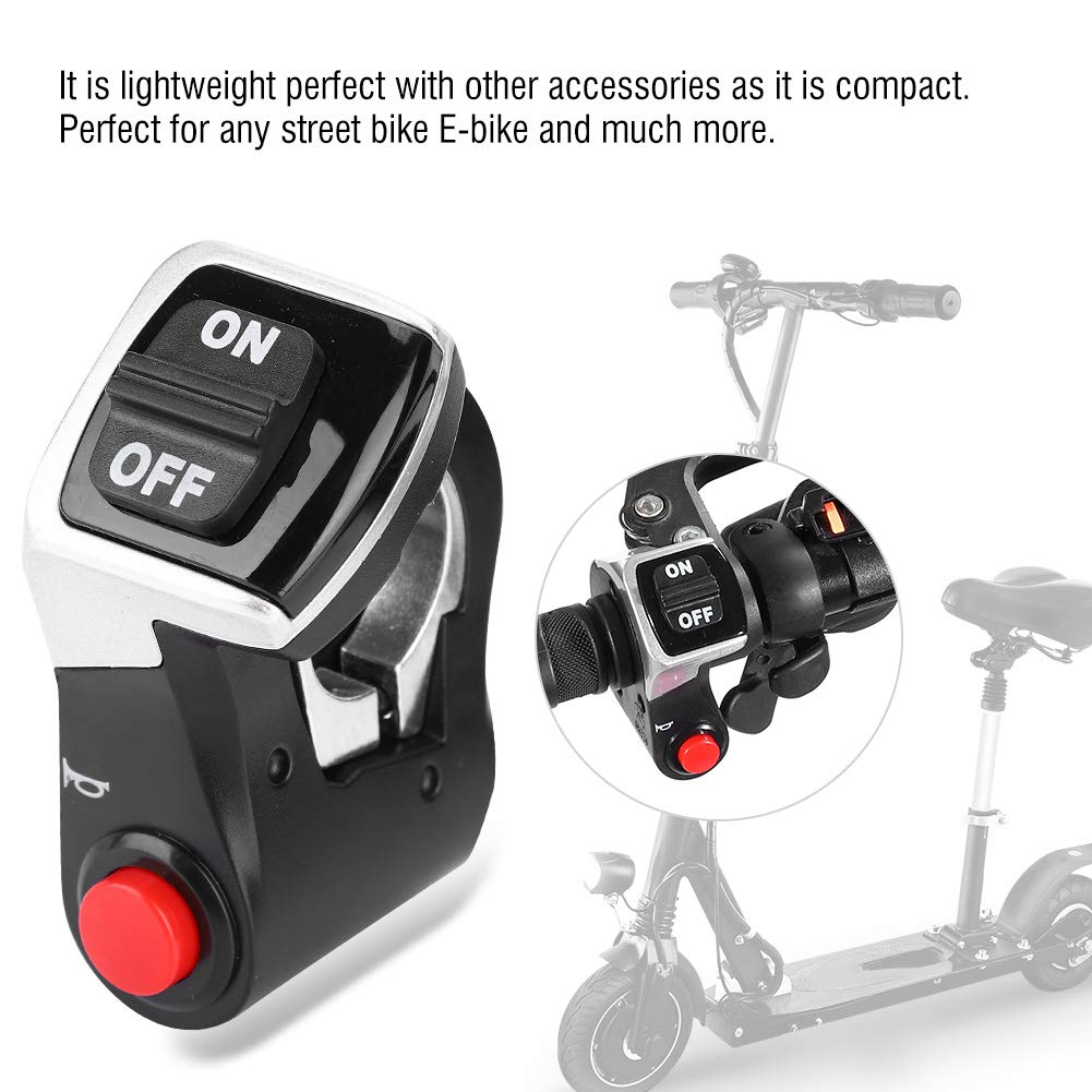 ASHATA E Light Horn Switch, Headlights Horn Button Switch for Electric Mountain E Scooter