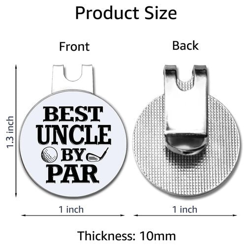 Hafhue Best Uncle by Par Golf Ball Marker with Magnetic Hat Clip, Funny Golf Accessories and Golf Gifts for Men Uncle, Birthday for Golf Fan Golfer Golf Lovers(GM043)