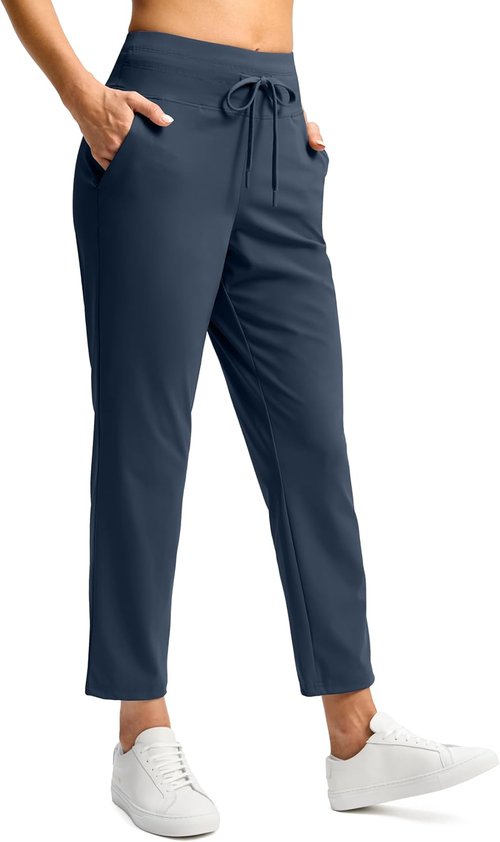 G Gradual Women's High Waisted Ankle Pants - 7/8 Athletic Style with 2 Pockets & Drawstring for Golf & Travel