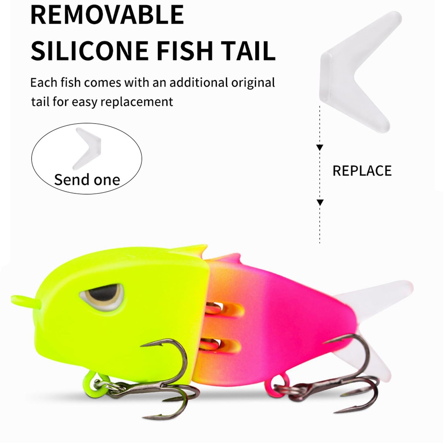 3 Pack 2.5" Jointed Swimbait Kit - Bionic Minnow Lures with S-Curve Action | Slow-Sink Bass & Trout Lures | Rust-Proof Hooks + Removable Tail